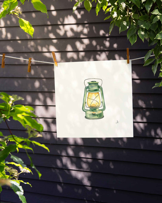Camp Lantern Art Print