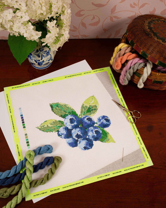 Blueberries Needlepoint Canvas