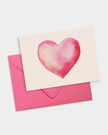 Pink Heart Note Card