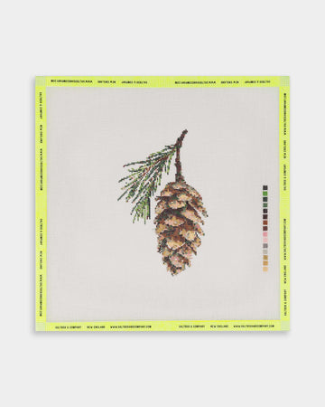 White Pine Cone Needlepoint Canvas