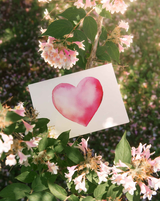 Pink Heart Note Card