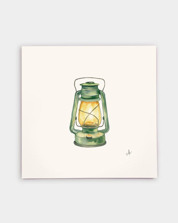 Camp Lantern Art Print