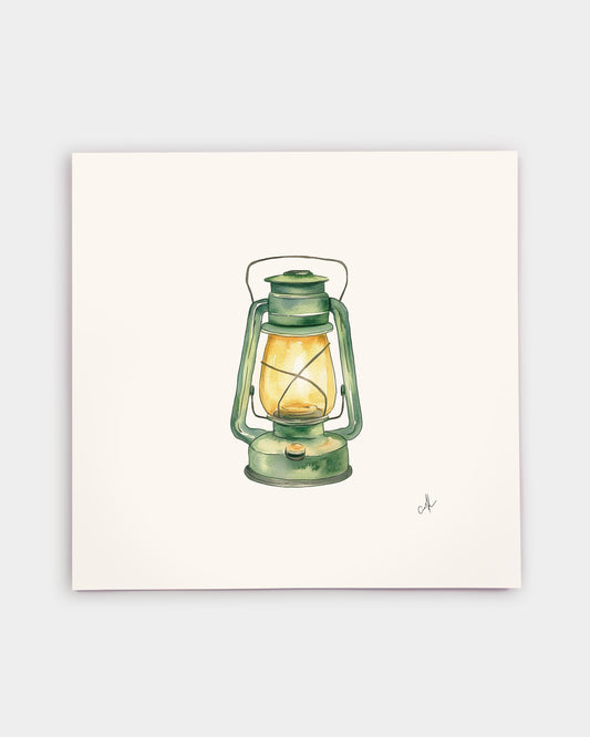 Camp Lantern Art Print