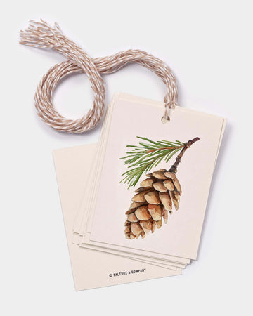 White Pine Cone Gift Tags