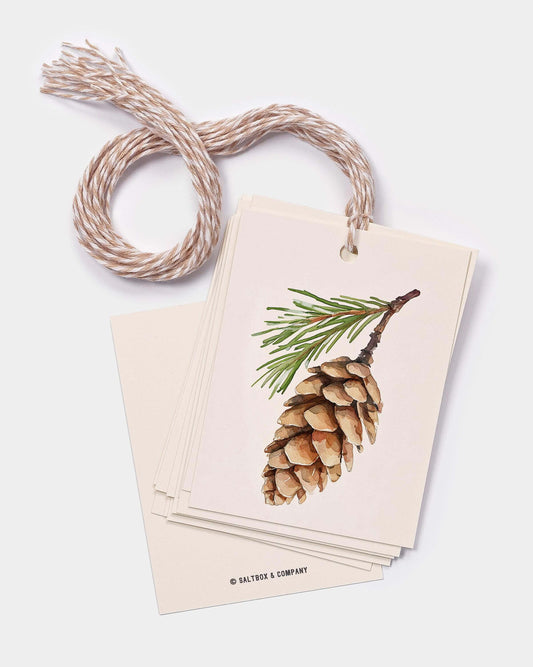White Pine Cone Gift Tags