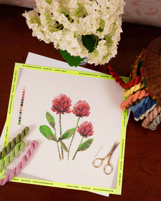 Red Clover Needlepoint Canvas