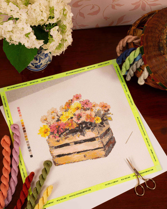 Wildflower Crate Needlepoint Canvas